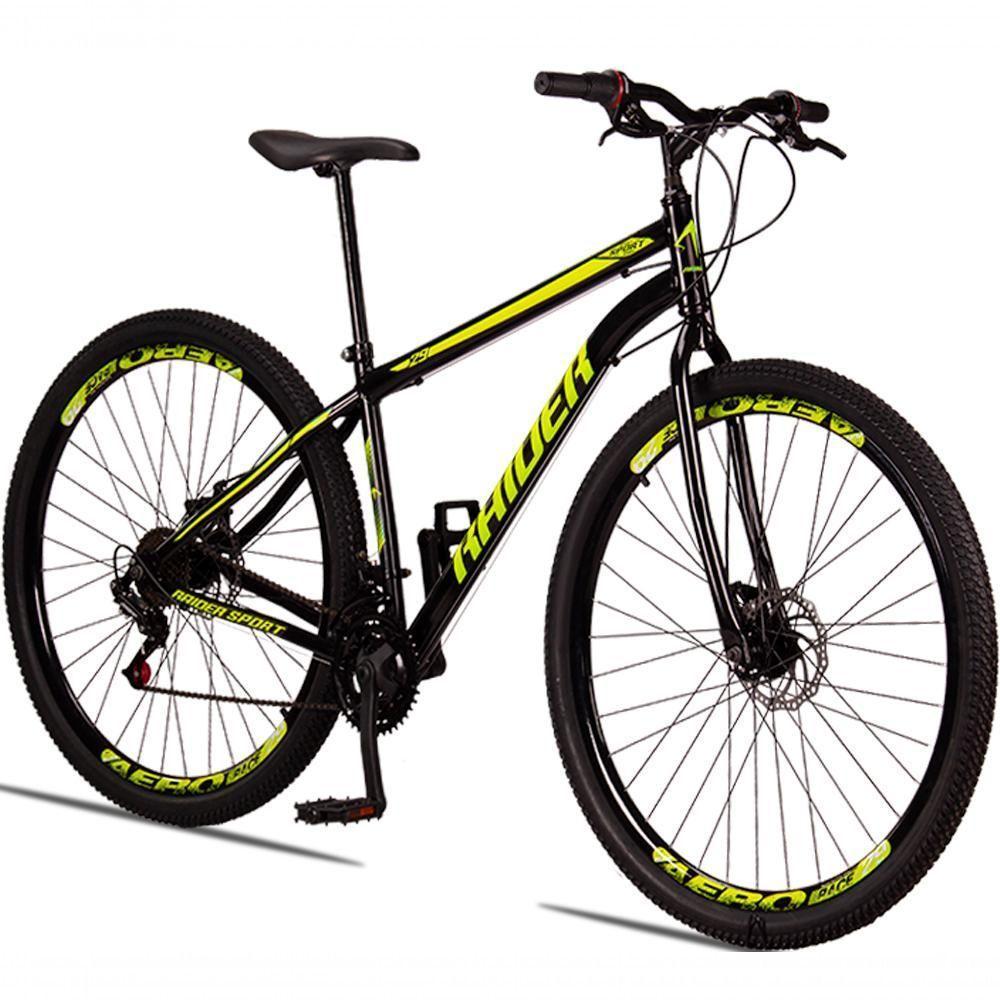 Bicicleta 29 Raider Sport Aço 21 Marchas Freio A Disco Preto+amarelo - 1