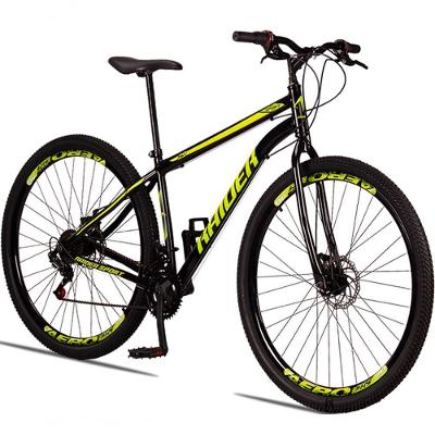 Bicicleta 29 Raider Sport Aço 21 Marchas Freio A Disco Preto+amarelo