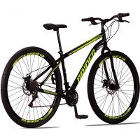 Bicicleta 29 Raider Sport Aço 21 Marchas Freio A Disco Preto+amarelo