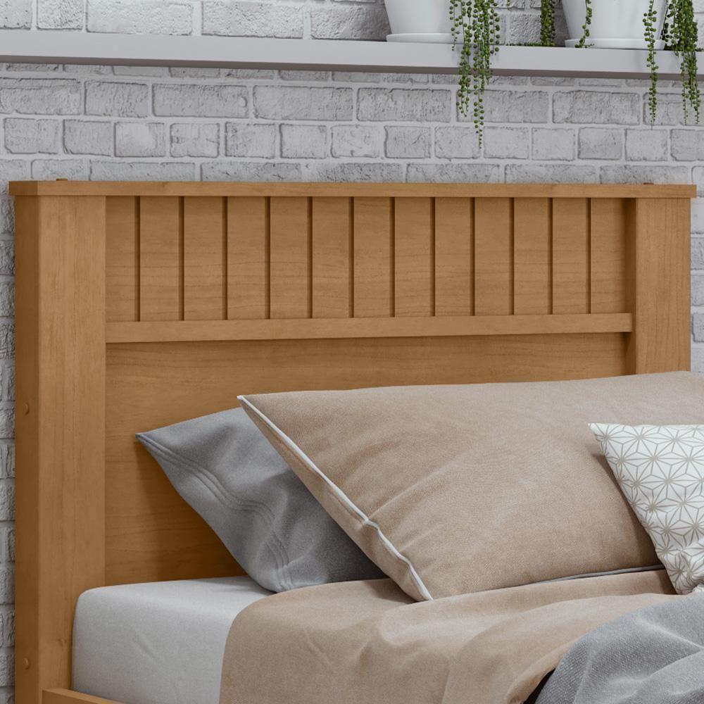 Cama De Solteiro Madeira Em Mdp E Mdf Amêndoa Athenas Lopas - 4