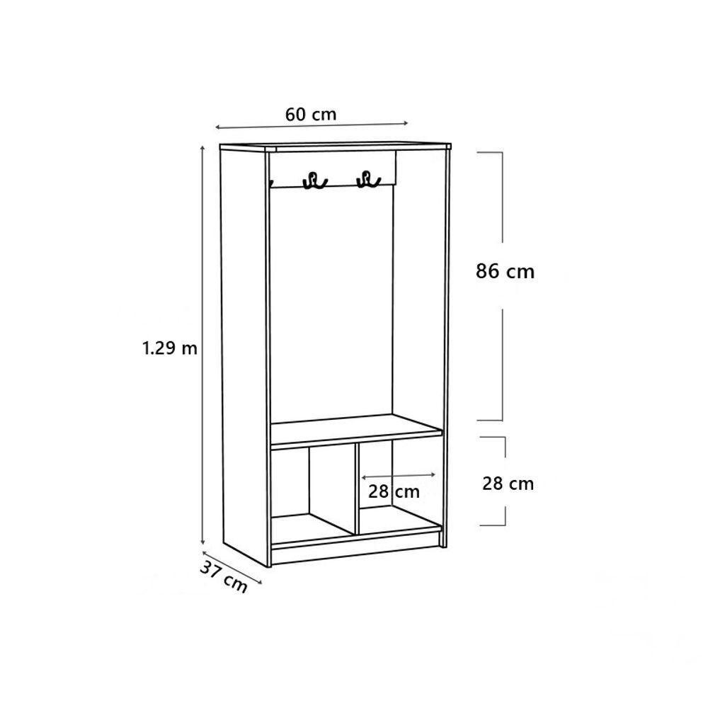 Armário Roupeiro Infantil Com Cabideiro Virgínia 100% Mdf - 2