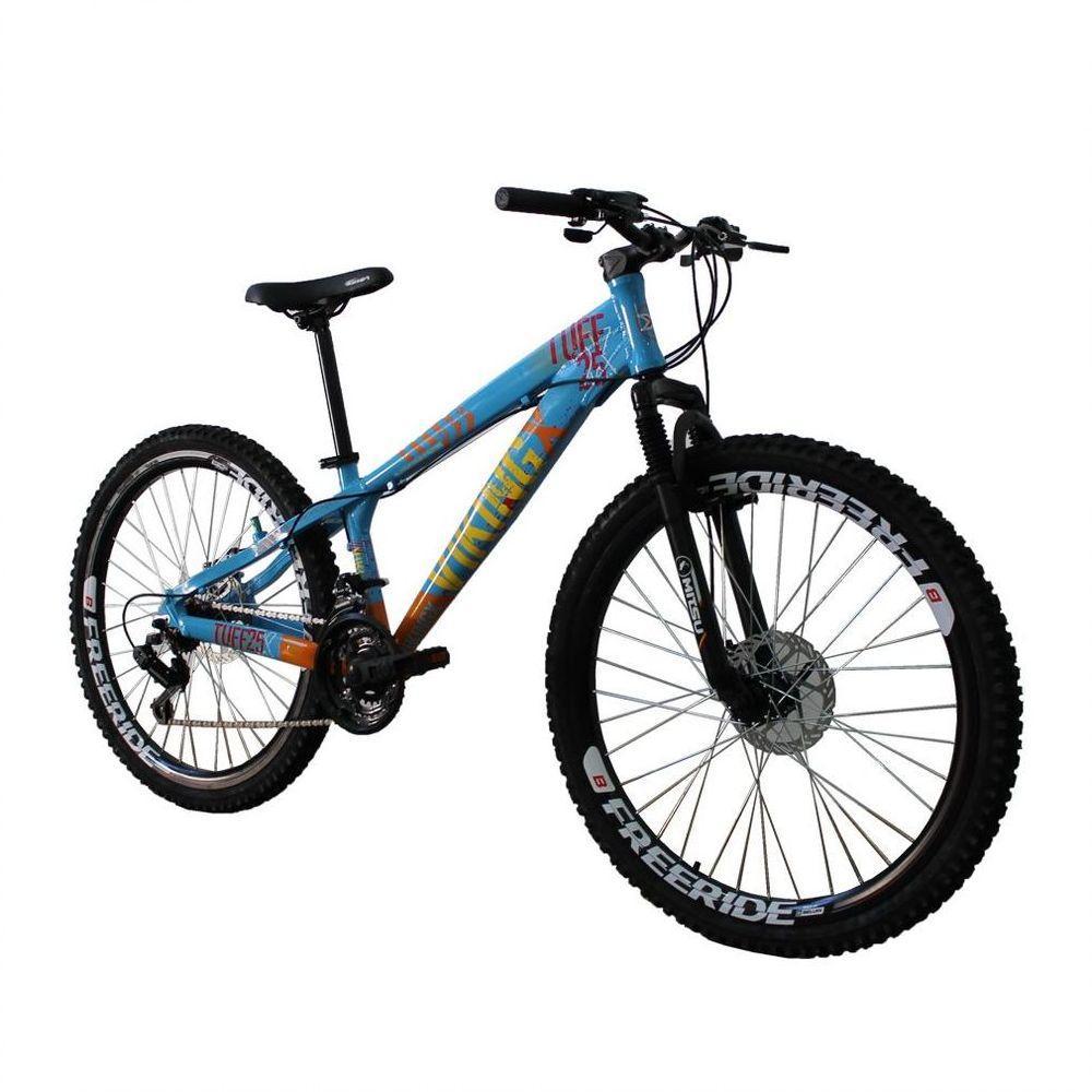 Bicicleta Freeride Aro 26 21 Velocidades Viking X Tuff25/30 Azul Laranja - 4
