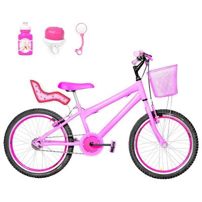 Bicicleta Aro 20 Aero + Kit Passeio E Cadeirinha Rosa E Pink