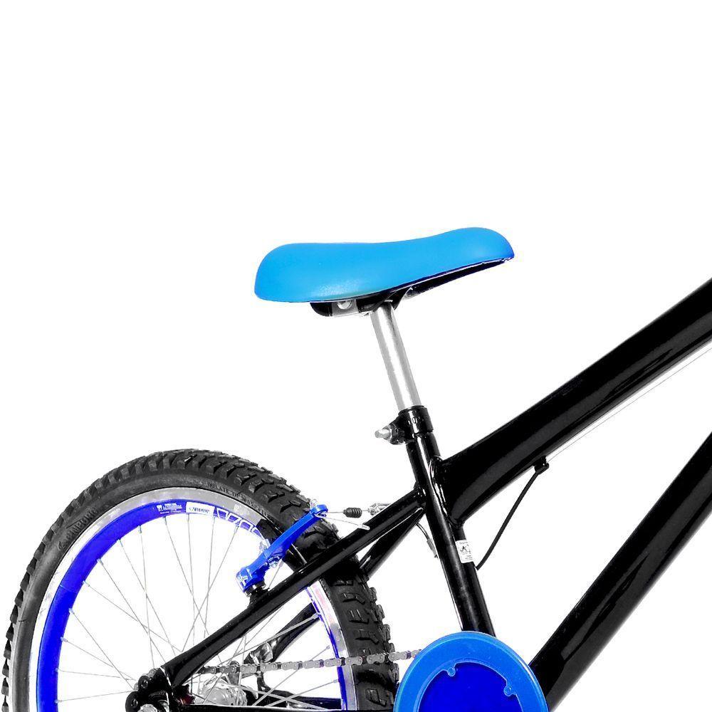 Bicicleta Infantil Aro 20 Aero + Kit Premium Preta E Azul - 10