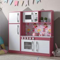 Armário Cozinha Com Refrigerador Infantil Lux Branco Rosa - 1