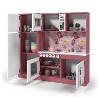 Armário Cozinha Com Refrigerador Infantil Lux Branco Rosa