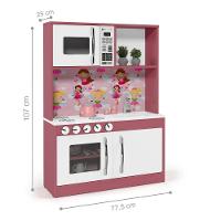 Armário Cozinha Infantil Lux Branco Rosa - 6