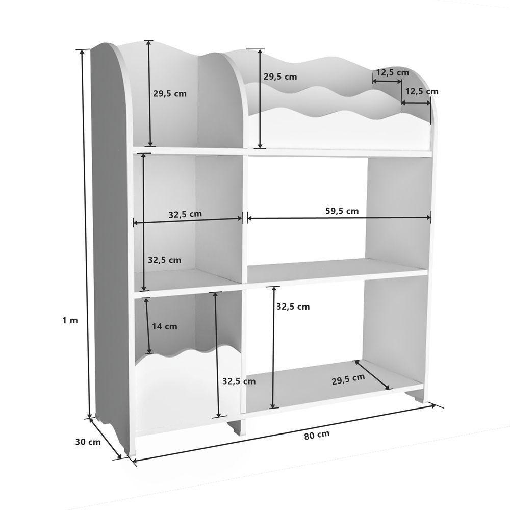 Organizador Brinquedos E Livros Infantil Alejandro 100% Mdf - 6