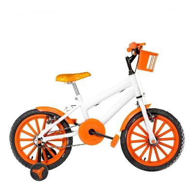 Bicicleta Infantil Masculina Aro 16 Nylon Branca E Laranja