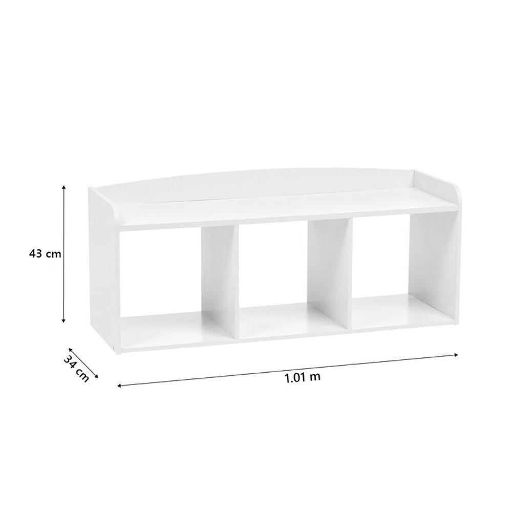 Organizador Infantil Com Assento E Nichos Renê 100% Mdf - 3