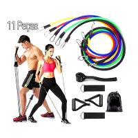 Kit Elásticos Extensores Pilates Elástico Alongamento Musculação Com 11 Peças - 3