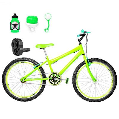 Bicicleta Aro 24 Aero + Kit Passeio E Acelerador Verde Claro