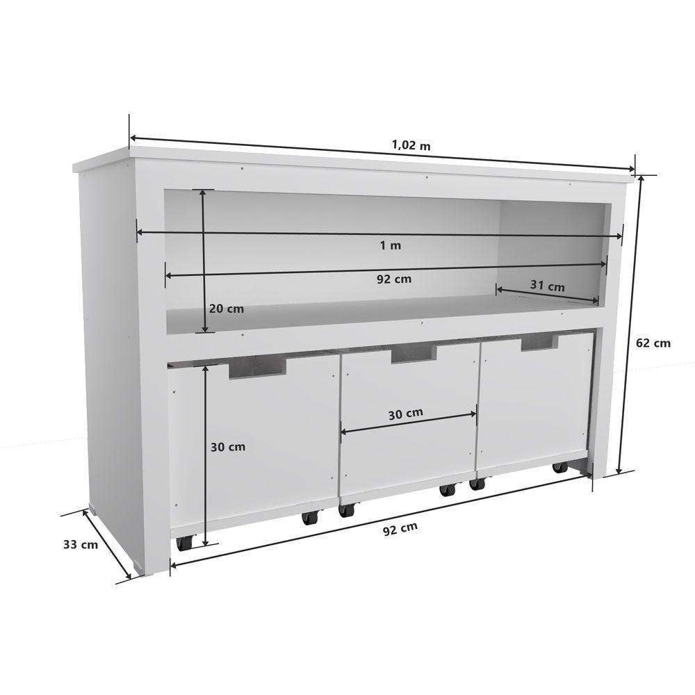 Organizador Infantil Com Baús Atena 100% Mdf Brinquedos - 6