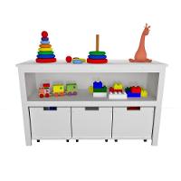 Organizador Infantil Com Baús Atena 100% Mdf Brinquedos - 3