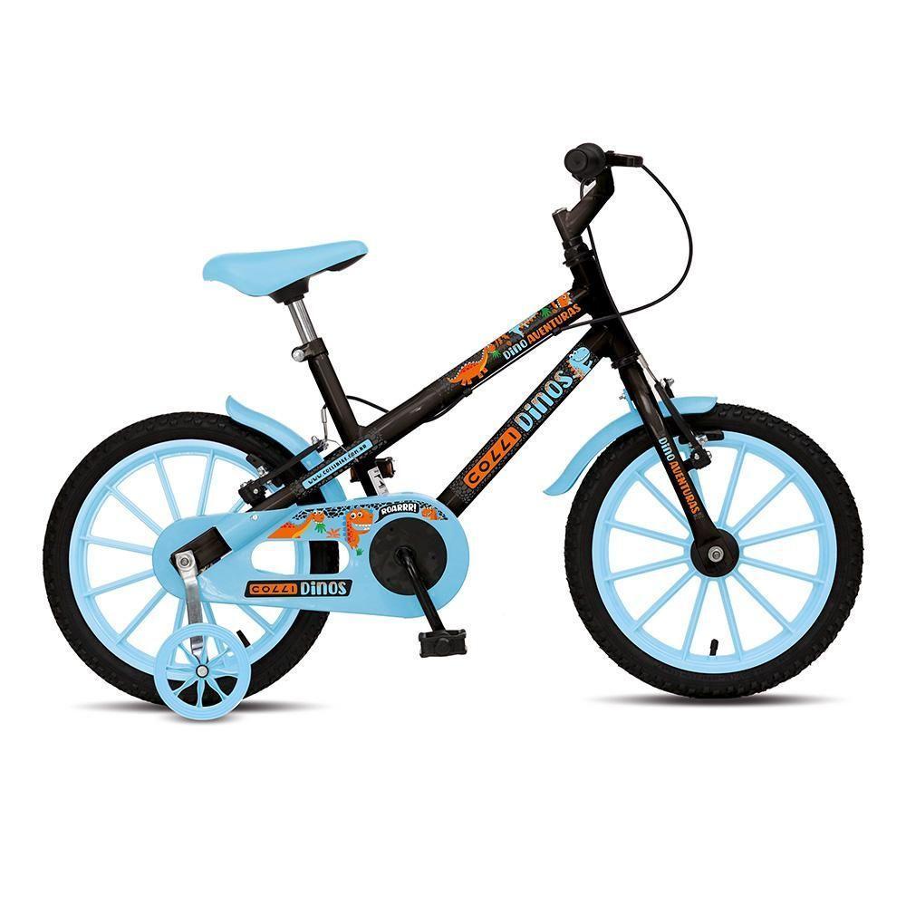 Bicicleta Infantil Aurora Dinos Colli Aro-16C/ Preto/Azul - 1