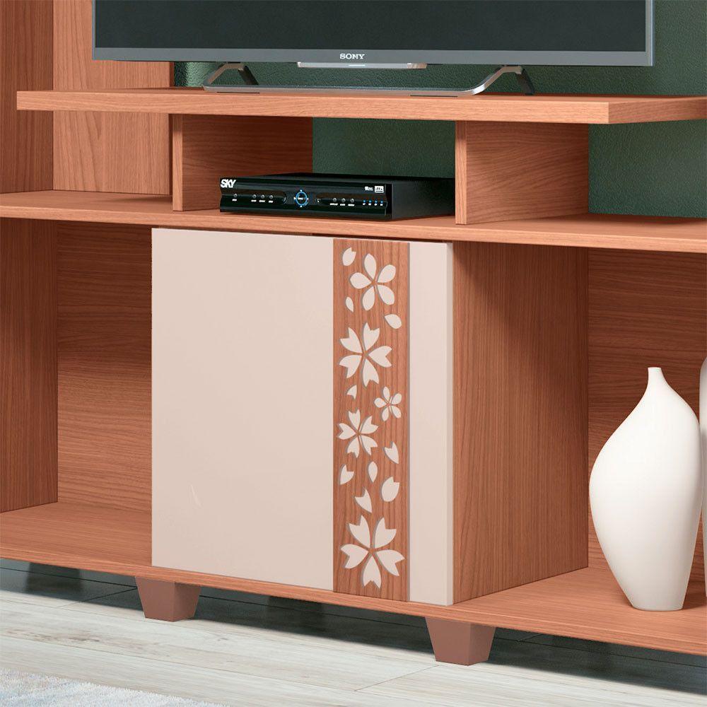 Estante Hb Com Aplique Em Mdf E Mdp De 15 Mm E 25 Mm Milla Nature/off White - 3