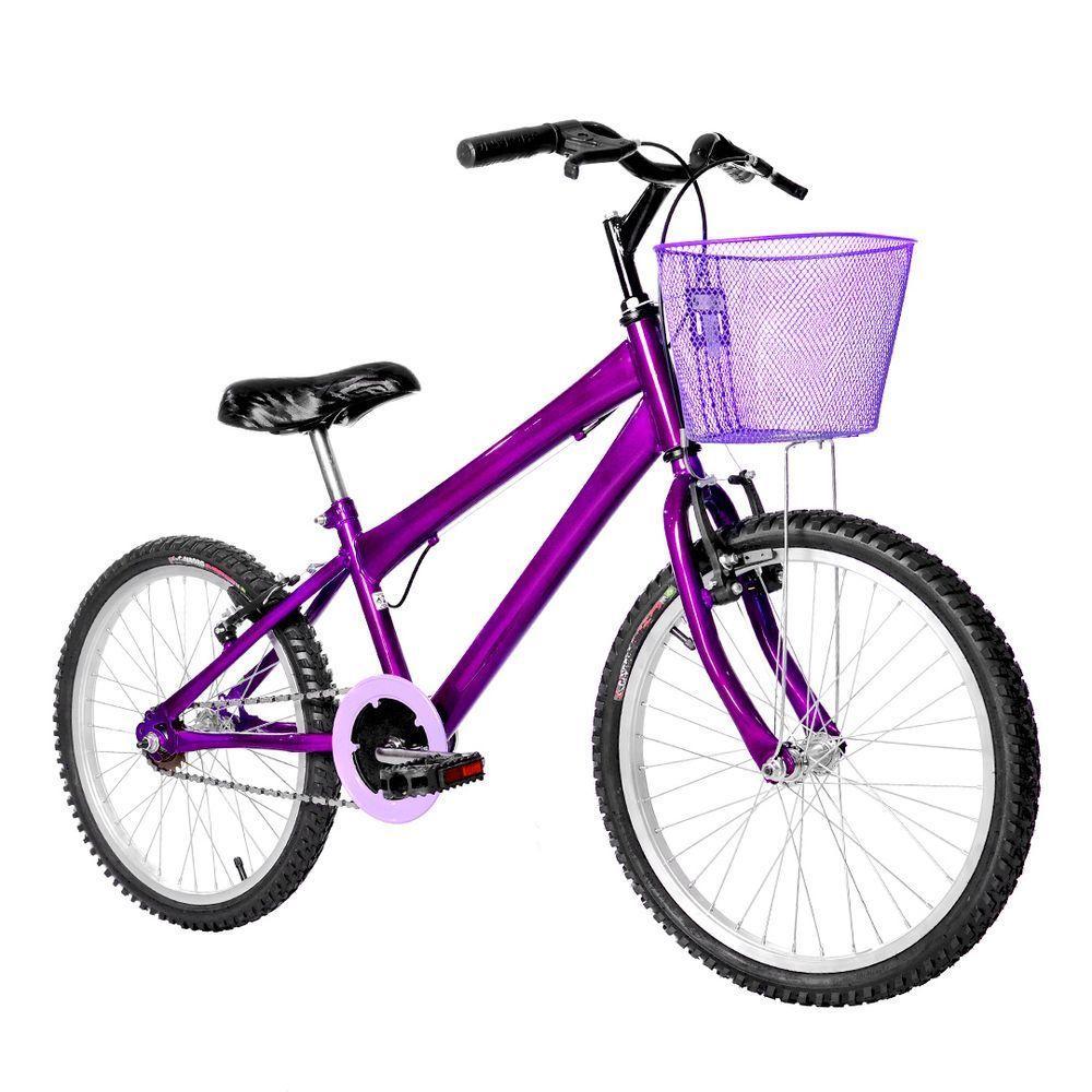 Bicicleta Infantil Feminina Aro 20 Natural Violeta - 5