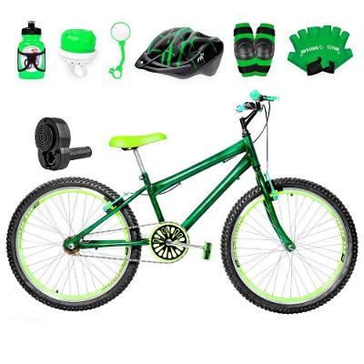 Bicicleta Masculina Aro 24 Aero + Kit Premium Verde Escuro