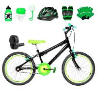 Bicicleta Infantil Aro 20 Aero + Kit Premium Preta E Verde - 2