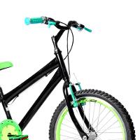 Bicicleta Infantil Aro 20 Aero + Kit Premium Preta E Verde