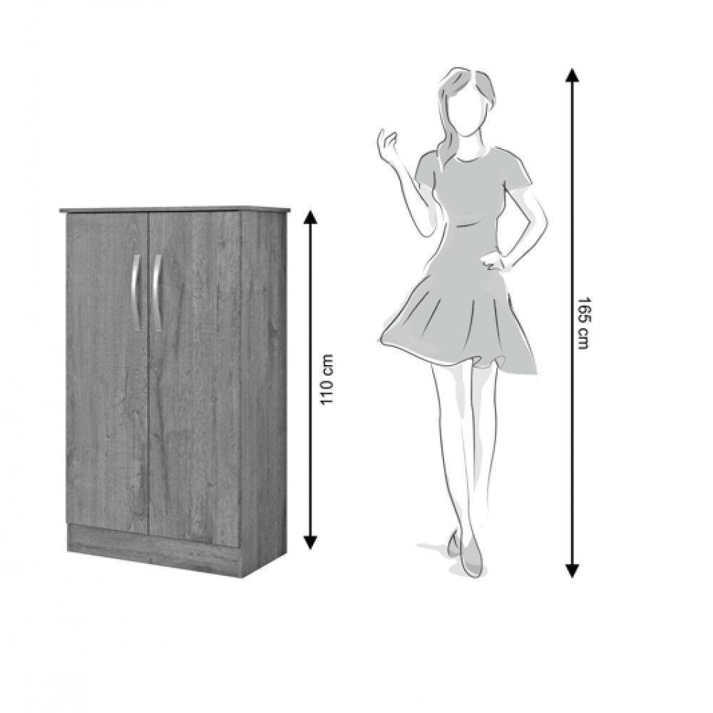 Sapateira Com 2 Portas Branco Brilho Alaska Branco Brilho - 3