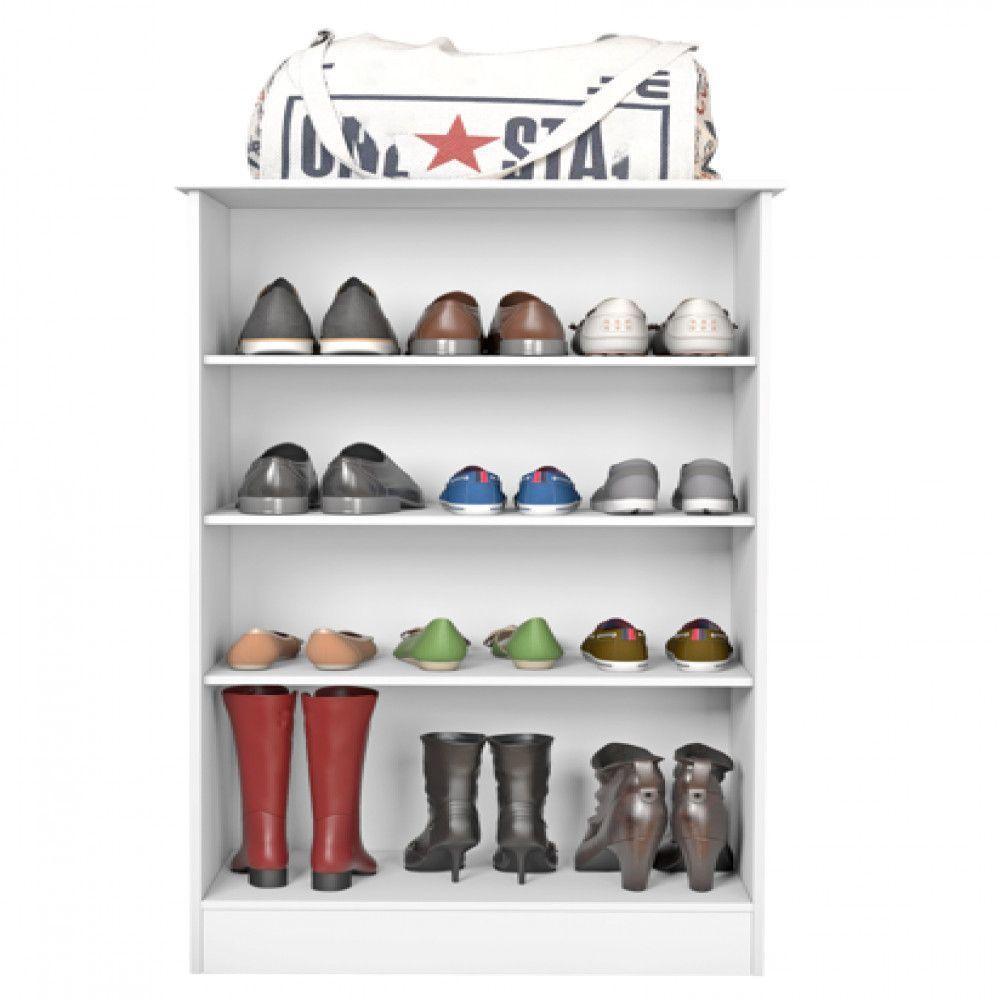 Sapateira Com 2 Portas Branco Brilho Alaska Branco Brilho - 4