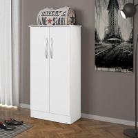 Sapateira Com 2 Portas Branco Brilho Alaska Branco Brilho - 1