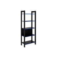 Multiuso Quarto Juvenil Me4166 C- 5 Prateleiras Preto-azul - Tecno Mobili - 1