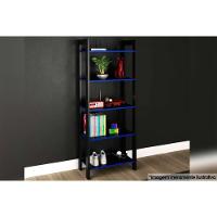 Multiuso Quarto Juvenil Me4166 C- 5 Prateleiras Preto-azul - Tecno Mobili