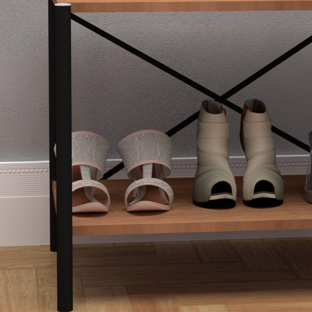 Sapateira Multiuso Padova 60cm 2 Prateleiras Preto - 2