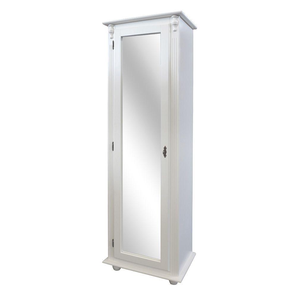 Sapateira Antique 1 Porta Com Espelho Branca - 1