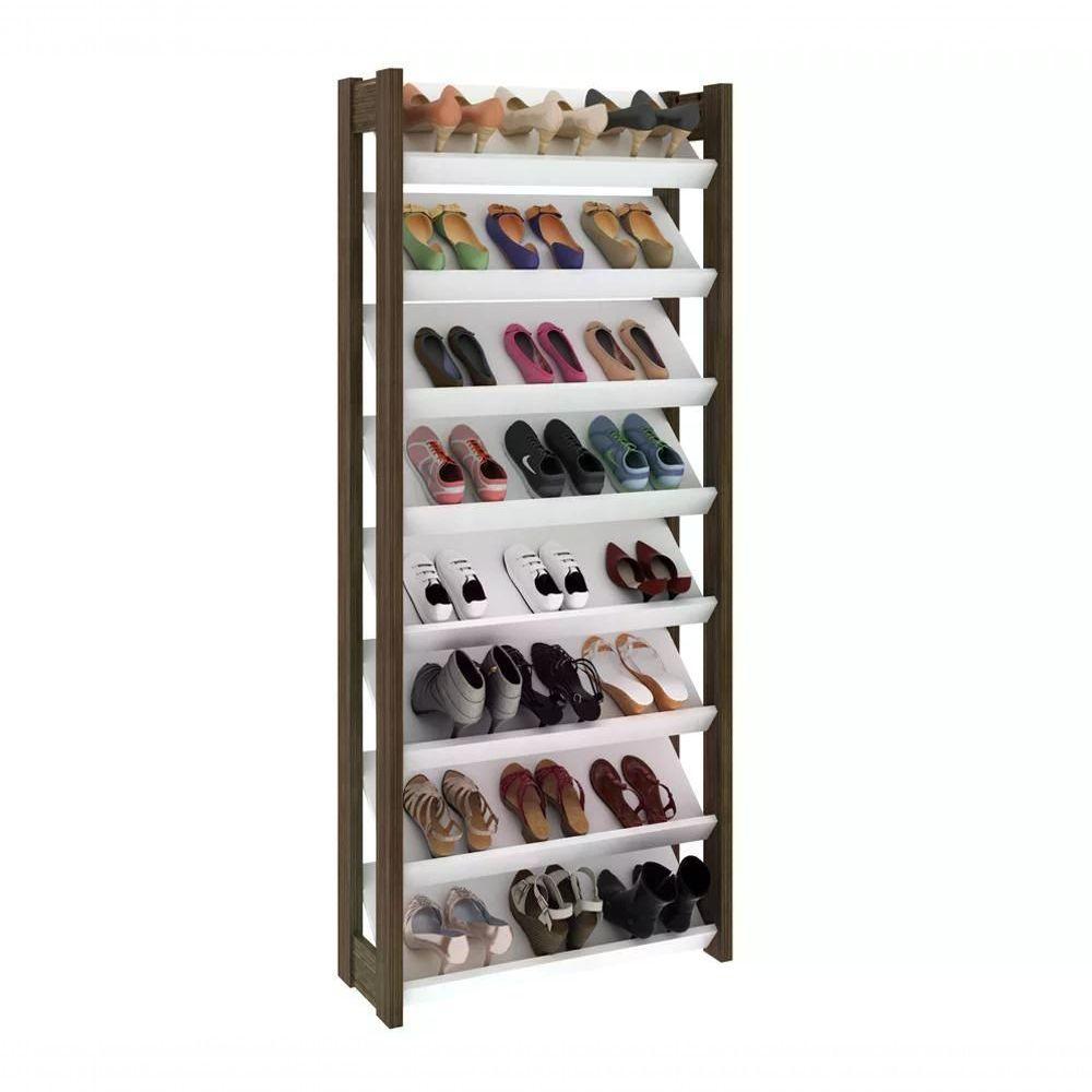 Sapateira Multiuso Closet 8 Prateleiras Az1006 Branco Nogal - 1