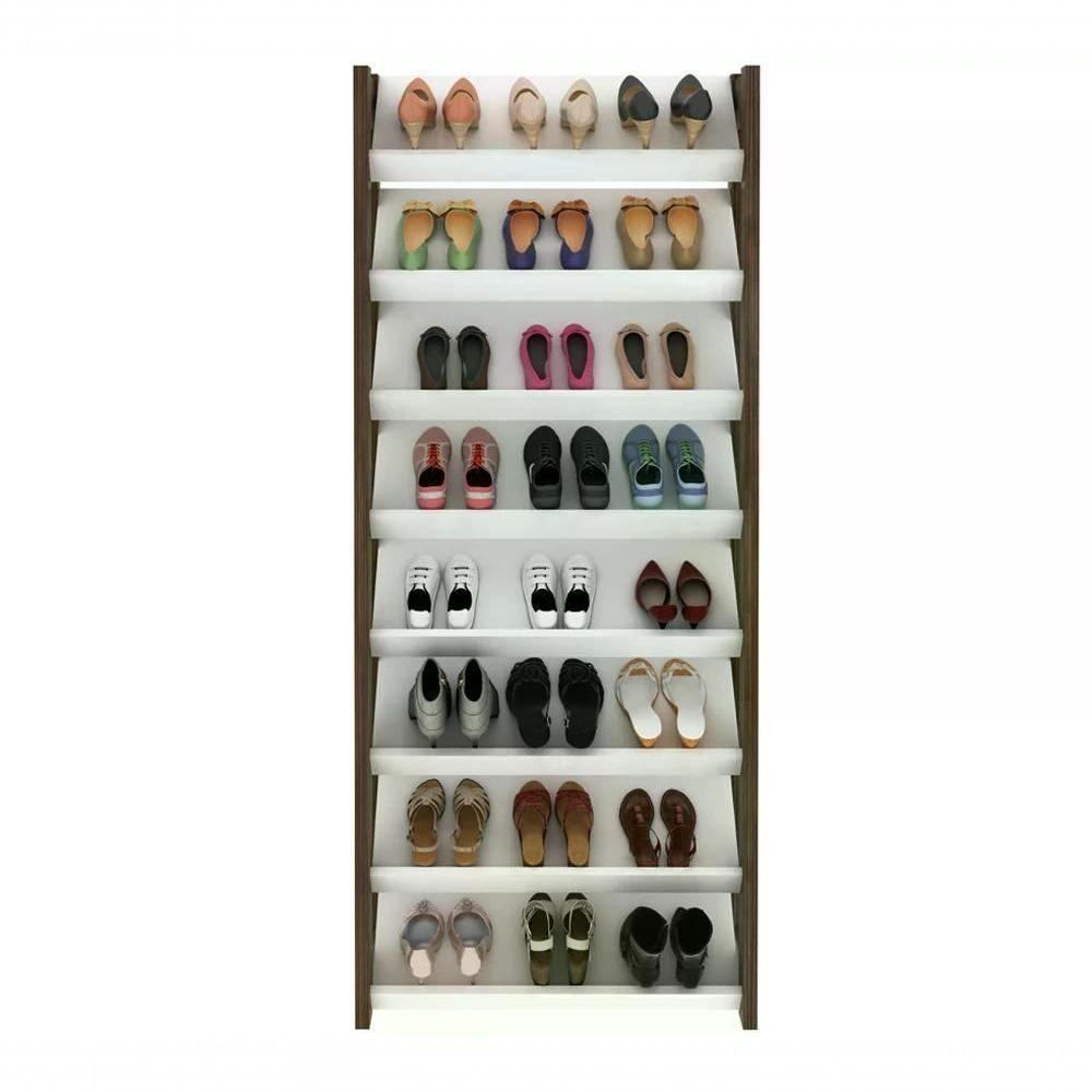 Sapateira Multiuso Closet 8 Prateleiras Az1006 Branco Nogal - 6