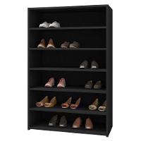 Kit 02 Armários Multiuso Sapateira Laís 5 Prateleiras Preto - 5