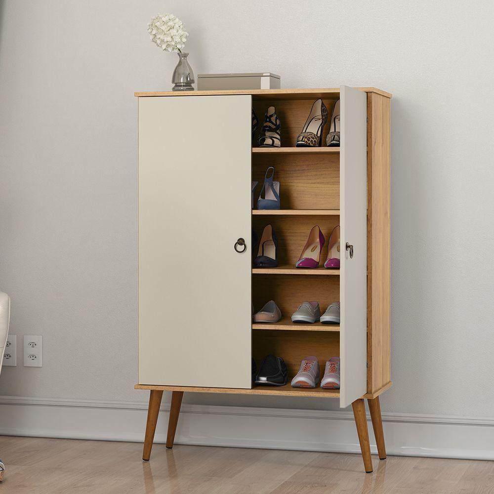 Sapateira Spazio 2 Portas 4 Prateleiras Para Quarto Patrimar - 4