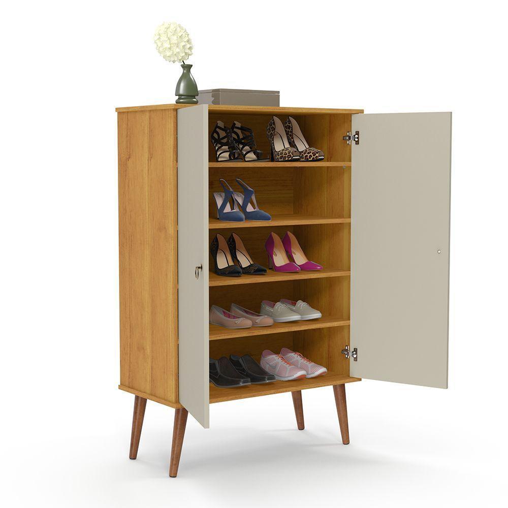 Sapateira Spazio 2 Portas 4 Prateleiras Para Quarto Patrimar - 5