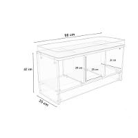 Organizador Sapateira Com Assento Caetana 100% Mdf Sapatos - 3