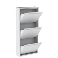 Sapateira De Aço 50 Cm Com 3 Portas Com Abertura Simultânea Na Cor Branca - 1