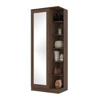 Sapateira Espelho 01 Porta 06 Prateleiras íris Henn Castanho - 2