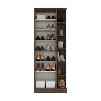 Sapateira Espelho 01 Porta 06 Prateleiras íris Henn Castanho - 3