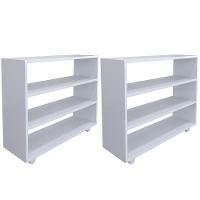 Kit 2 Sapateiras Organizador C/3 Prateleiras Pérola Branco - 1