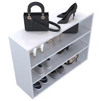 Kit 2 Sapateiras Organizador C/3 Prateleiras Pérola Branco