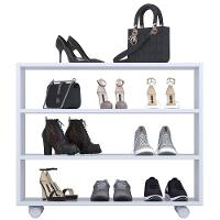 Kit 2 Sapateiras Organizador C/3 Prateleiras Pérola Branco - 5