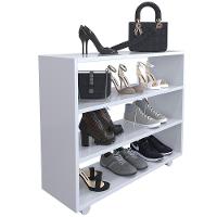 Kit 2 Sapateiras Organizador C/3 Prateleiras Pérola Branco - 8