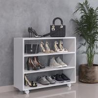 Kit 2 Sapateiras Organizador C/3 Prateleiras Pérola Branco - 9