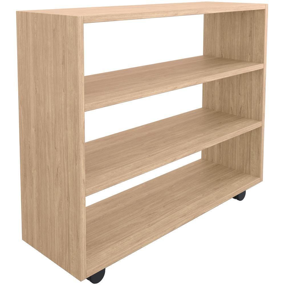 Sapateira Multiuso Organizador Com 03 Prateleiras E Rodizio Pérola L03 Amadeirado - 1