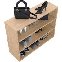 Sapateira Multiuso Organizador Com 03 Prateleiras E Rodizio Pérola L03 Amadeirado - 6