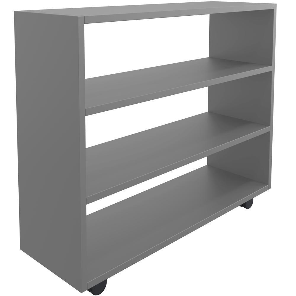 Kit 02 Sapateiras Multiuso Organizador Com 03 Prateleiras E Rodizio Pérola L03 Cinza - 3