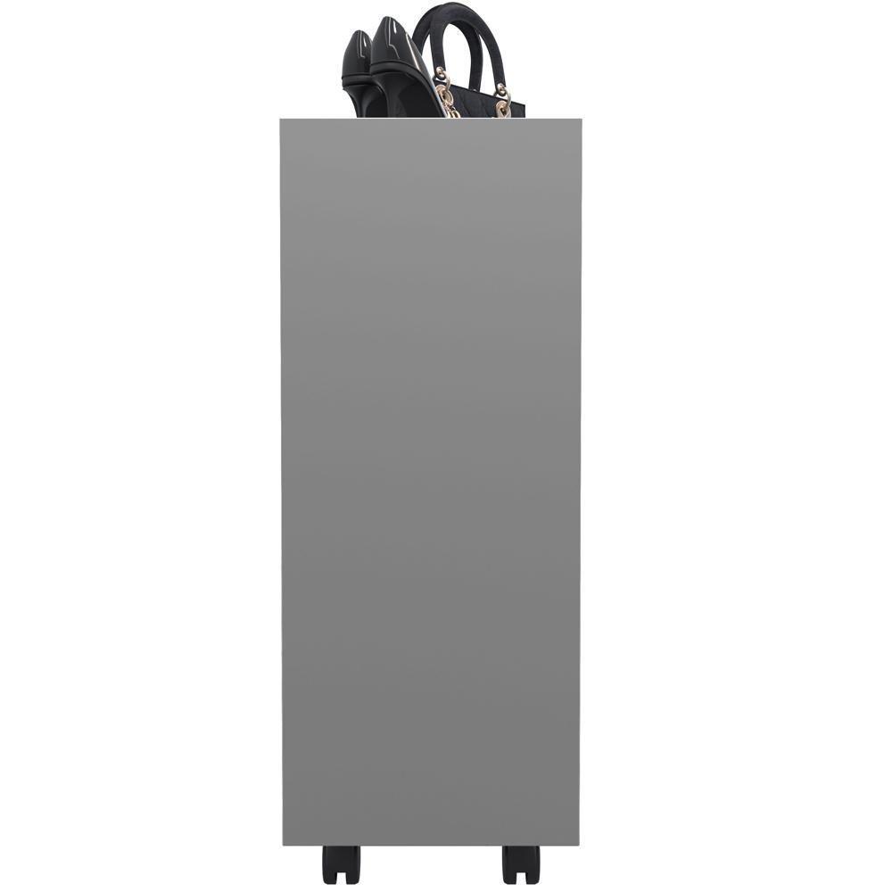 Kit 02 Sapateiras Multiuso Organizador Com 03 Prateleiras E Rodizio Pérola L03 Cinza - 4