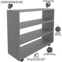 Kit 02 Sapateiras Multiuso Organizador Com 03 Prateleiras E Rodizio Pérola L03 Cinza - 9